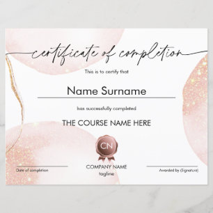 Papier Certificat d'achèvement Diplôme de participation