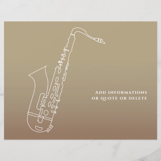 Papier Certificat d'achèvement du cours de saxophone mode (Dos)