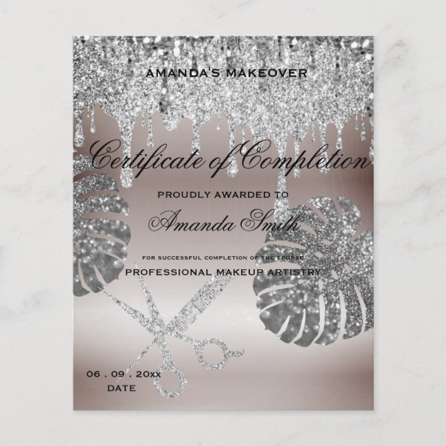 Papier Certificat d'achèvement en or noir blanc (Devant)