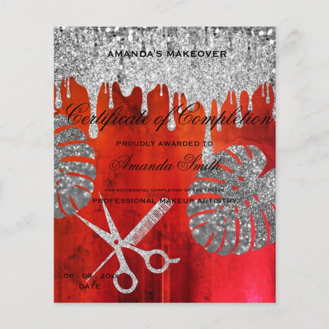 Papier Certificat d'achèvement en or noir blanc (Devant)