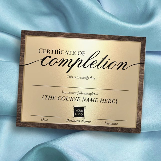 Papier Certificat d'achèvement Gold & Wood Award (Créateur téléchargé)