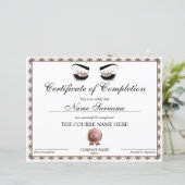 Papier Certificat d'achèvement Lashes Achèvement du cours (Debout devant)