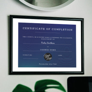 Papier Certificat d'achèvement Marine moderne Effet Moiré