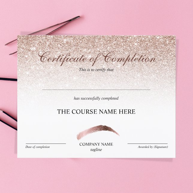 Papier Certificat d'achèvement Prix Brows Cours (Créateur téléchargé)