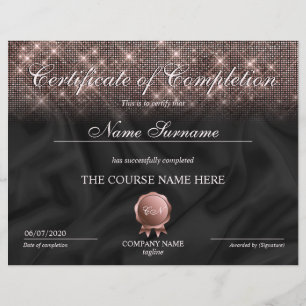 Papier Certificat d'achèvement Prix de maquillage