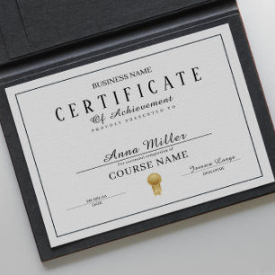 Papier Certificat D'Achèvement Prix Noir Et Blanc