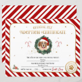 Papier Certificat d'adoption personnalisé de chiot de Noë (Devant / Derrière)