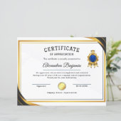 Papier Certificat d'appréciation (Debout devant)