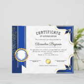 Papier Certificat d'appréciation (Debout devant)