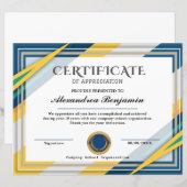 Papier Certificat d'appréciation (Devant / Derrière)