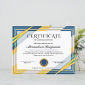 Papier Certificat d'appréciation (Debout devant)