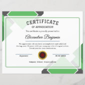 Papier Certificat d'appréciation (Devant)