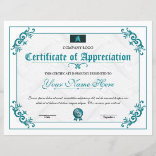 Papier Certificat D'Appréciation