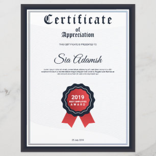 Papier Certificat D'Appréciation