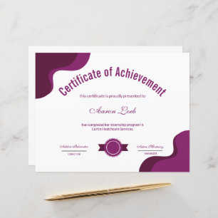 Papier Certificat d'appréciation