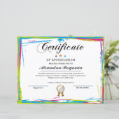 Papier Certificat d'appréciation (Debout devant)