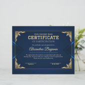 Papier Certificat d'appréciation (Debout devant)