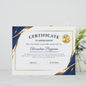 Papier Certificat d'appréciation élégant (Debout devant)