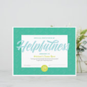 Papier Certificat d'assistance (Debout devant)