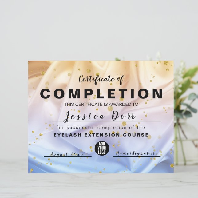 Papier Certificat d'attribution de Parties scintillant bl (Debout devant)