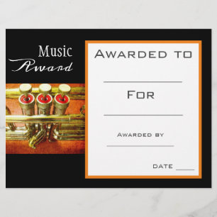 Papier Certificat d'attribution de trompette de musique p