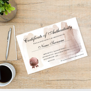 Papier Certificat d'authenticité