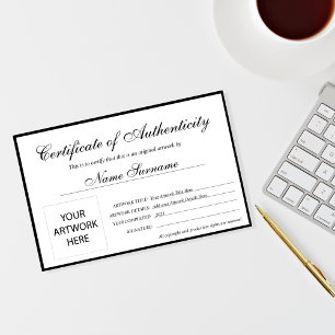 Papier Certificat d'authenticité
