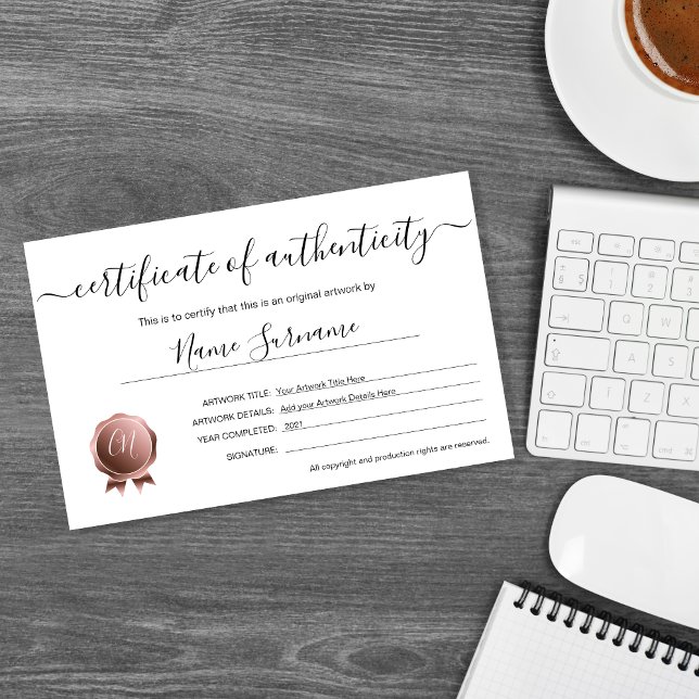 Papier Certificat d'authenticité (Créateur téléchargé)