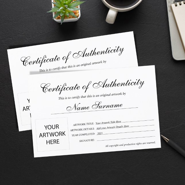Papier Certificat d'authenticité (Créateur téléchargé)