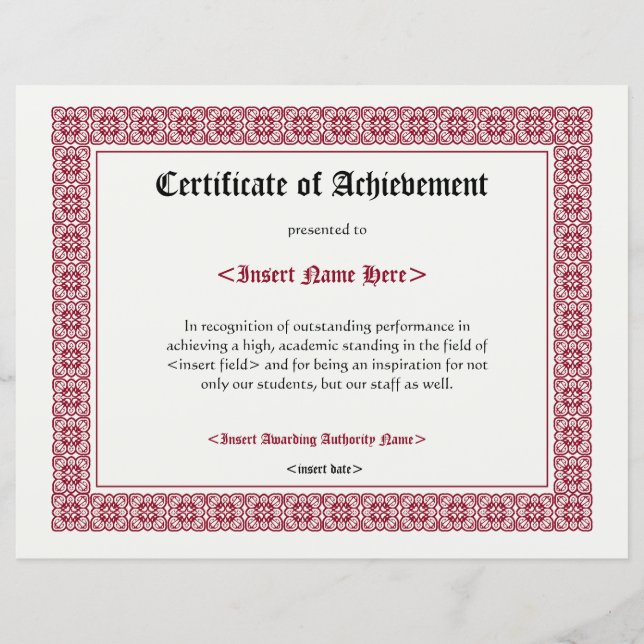 Papier Certificat d'avènement (Devant)