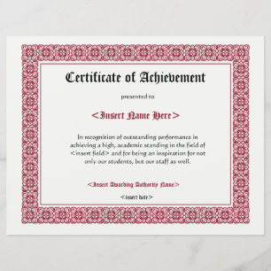 Papier Certificat d'avènement