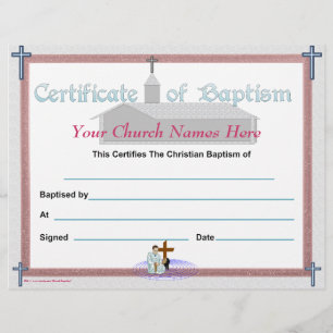 Papier Certificat de baptême