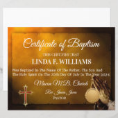 Papier Certificat de baptême (Devant / Derrière)