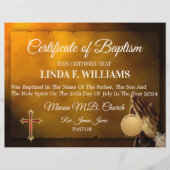 Papier Certificat de baptême (Devant)