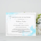 Papier Certificat de baptême bleu et argent (Debout devant)