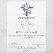 Papier Certificat de baptême, certificat de baptême (Devant)