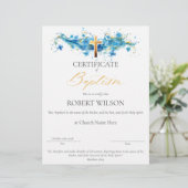 Papier Certificat de baptême, certificat de baptême (Debout devant)