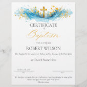 Papier Certificat de baptême, certificat de baptême (Devant)