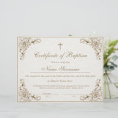 Papier Certificat de baptême, dédicace de bébé (Debout devant)