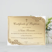 Papier Certificat de baptême, Dédication pour bébés (Debout devant)