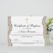 Papier Certificat de baptême, Dédication pour bébés (Debout devant)