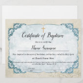 Papier Certificat de baptême, Dédication pour bébés (Devant / Derrière)