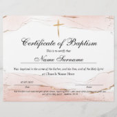 Papier Certificat de baptême, Dédication pour bébés (Devant)