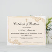 Papier Certificat de baptême, Dédication pour bébés (Debout devant)