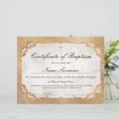 Papier Certificat de baptême, Dédication pour bébés (Debout devant)