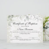 Papier Certificat de baptême, Dédication pour bébés (Debout devant)
