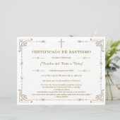 Papier Certificat de Baptême Élégant (Debout devant)