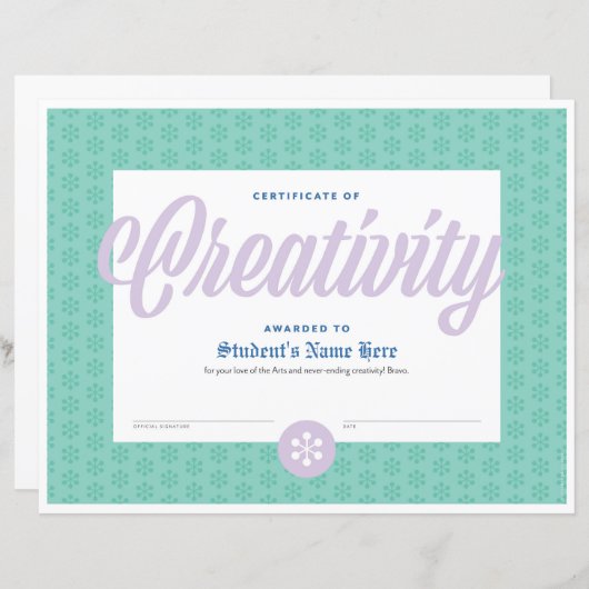 Papier Certificat de bonté (Devant / Derrière)