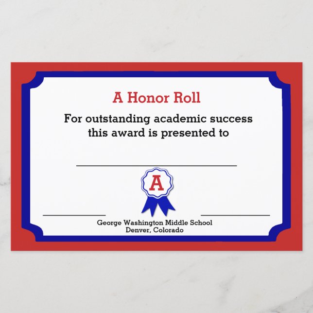 Papier Certificat de bourse universitaire (Devant)