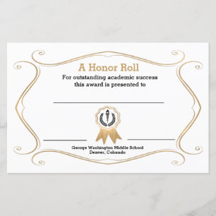 Papier Certificat de bourse universitaire cadre fleurie